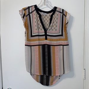 Bar III geometric pattern blouse